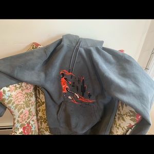 Travis Scott Jordan Washed Suede Hoodie Grey -used